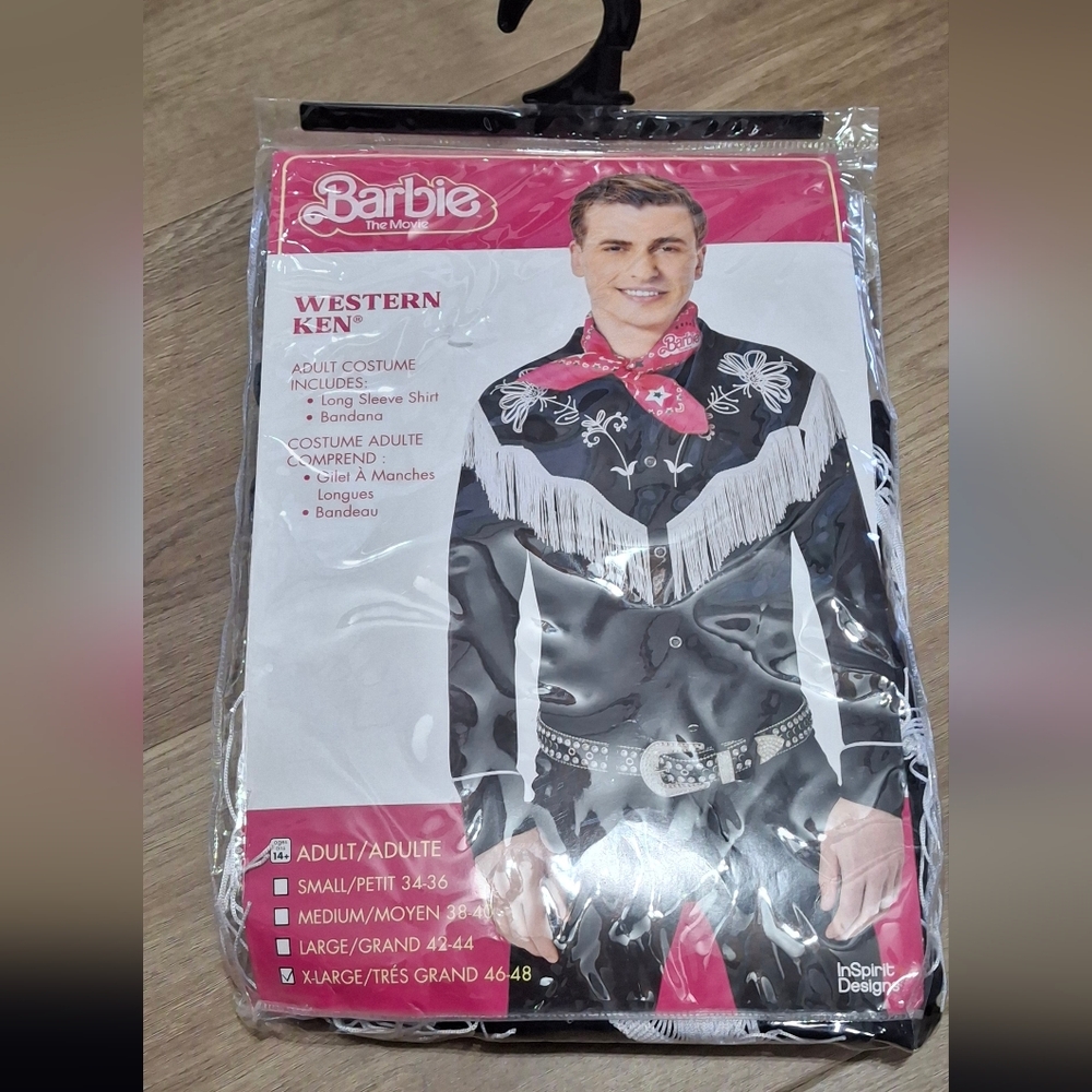 Barbie Western Ken Black Fringe Shirt with White Embroidery